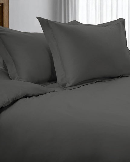 Gray King Cotton Blend 1500 Thread Count Washable Duvet Cover Set