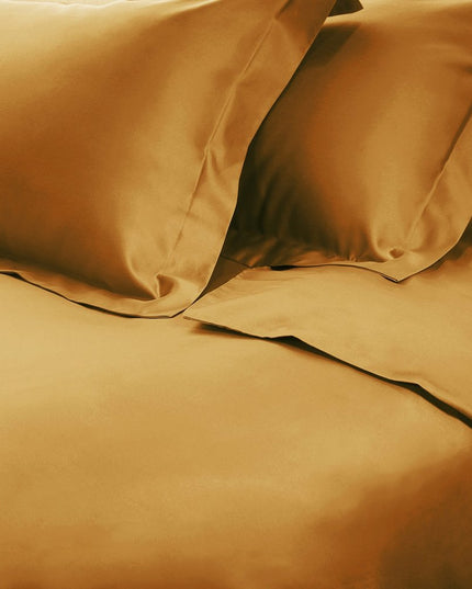 Brown Sugar Twin Cotton Blend 650 Thread Count Washable Duvet Cover Set