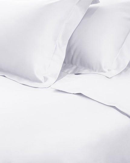 White Twin Cotton Blend 650 Thread Count Washable Duvet Cover Set