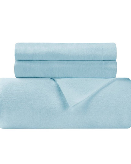 Light Blue King Cotton Blend 0 Thread Count Washable Duvet Cover Set