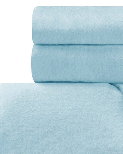 Light Blue King Cotton Blend 0 Thread Count Washable Duvet Cover Set