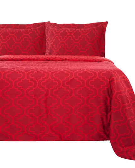 Burgundy King Cotton Blend Thread Count Washable Duvet Cover Set