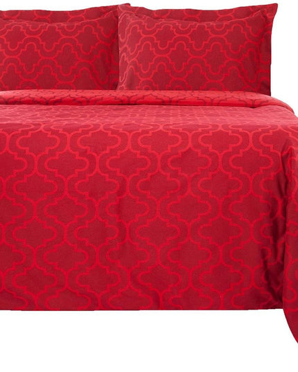 Burgundy King Cotton Blend Thread Count Washable Duvet Cover Set