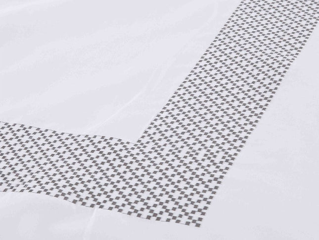 Gray and White Queen 100% Cotton 200 Thread Count Washable Duvet Cover Set