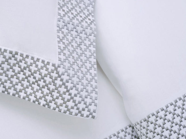 Gray and White Queen 100% Cotton 200 Thread Count Washable Duvet Cover Set