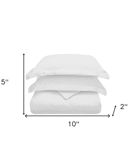 White Queen Cotton Blend 300 Thread Count Washable Duvet Cover Set