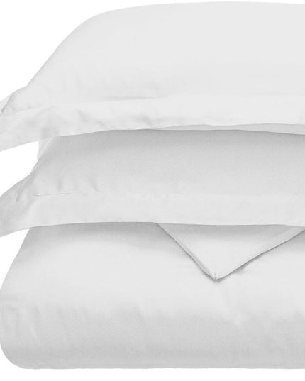 White Queen Cotton Blend 300 Thread Count Washable Duvet Cover Set
