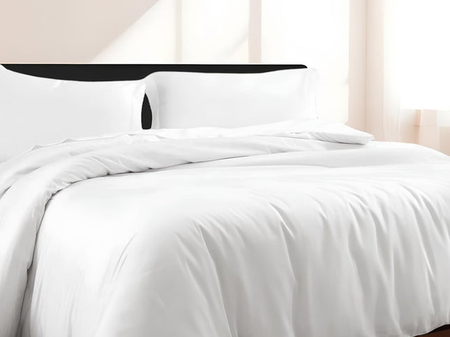 White Queen Cotton Blend 300 Thread Count Washable Duvet Cover Set