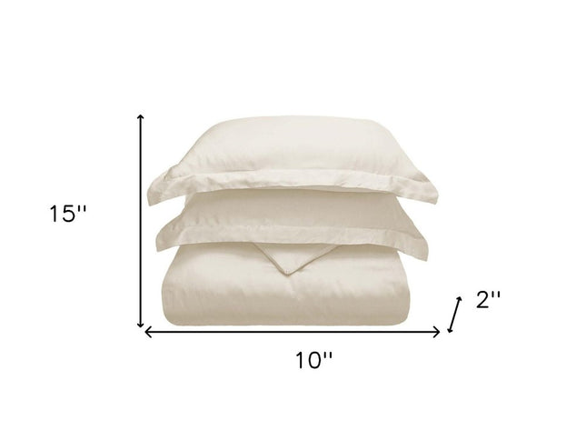 Ivory King Cotton Blend 300 Thread Count Washable Duvet Cover Set
