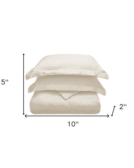 Ivory King Cotton Blend 300 Thread Count Washable Duvet Cover Set