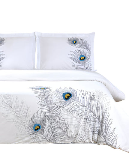 Blue and White King 100% Cotton 200 Thread Count Washable Duvet Cover Set