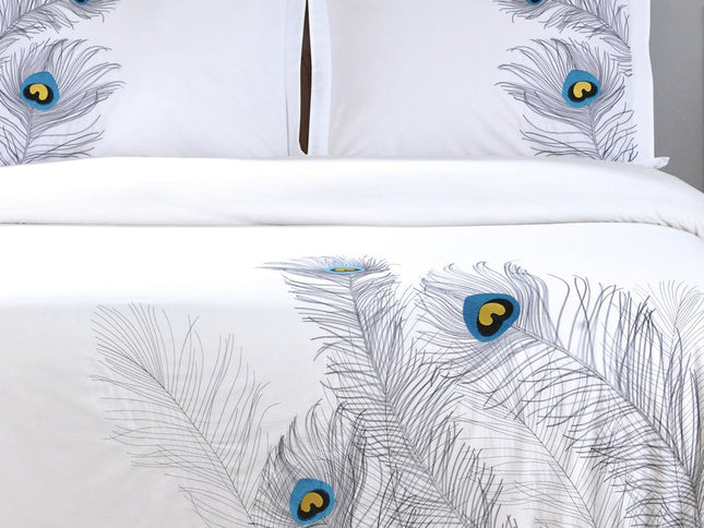 Blue and White King 100% Cotton 200 Thread Count Washable Duvet Cover Set