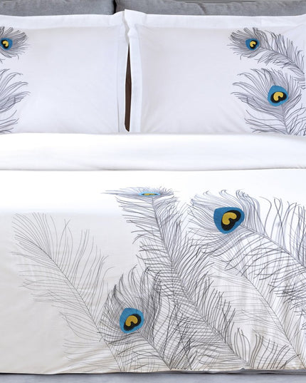 Blue and White King 100% Cotton 200 Thread Count Washable Duvet Cover Set