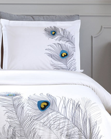 Blue and White King 100% Cotton 200 Thread Count Washable Duvet Cover Set