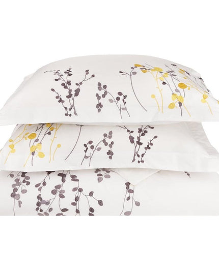 Purple and White Queen 100% Cotton 200 Thread Count Washable Duvet Cover Set