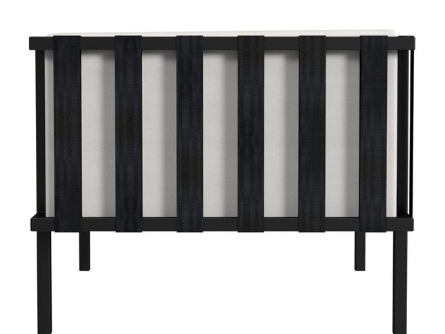 77" Black Iron and Cushions Patio Sofa