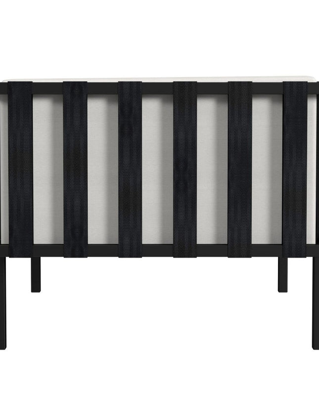 77" Black Iron and Cushions Patio Sofa