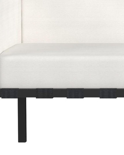 77" Black Iron and Cushions Patio Sofa