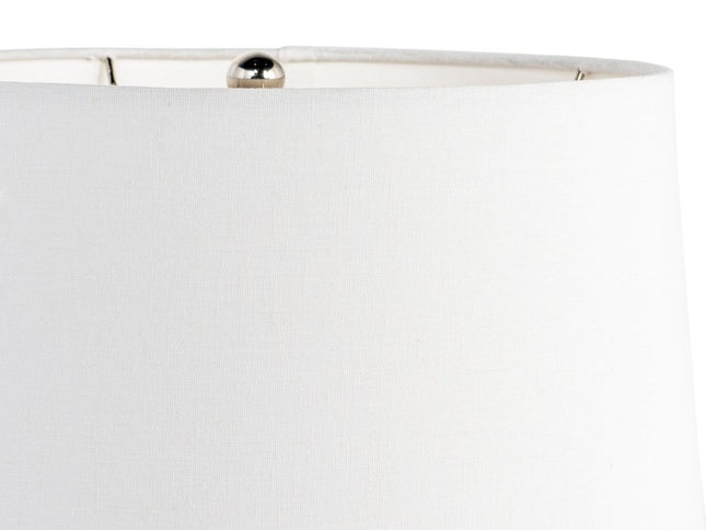 22" White and Gold Mercury Glass Table Lamp With White Cone Shade