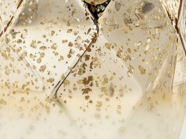 22" White and Gold Mercury Glass Table Lamp With White Cone Shade