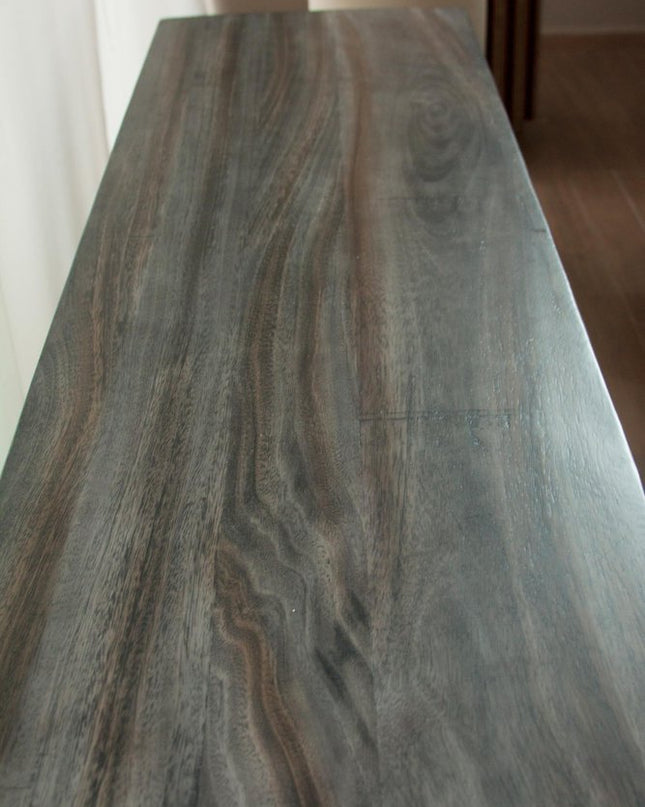 70" Gray Solid Wood Cabinet Enclosed Storage Distressed TV Stand