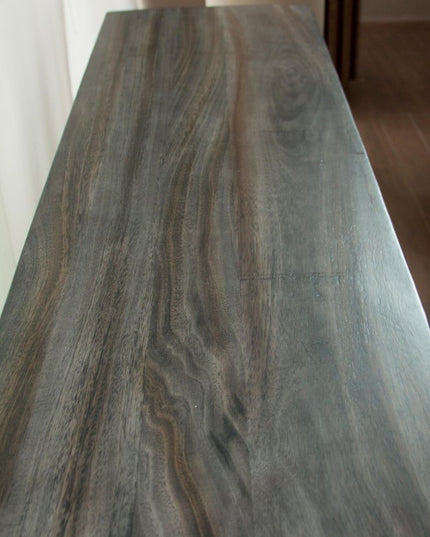 70" Gray Solid Wood Cabinet Enclosed Storage Distressed TV Stand