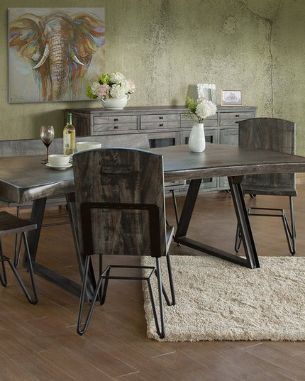 80" Gray Mango Solid Wood Enclosed Storage Distressed TV Stand