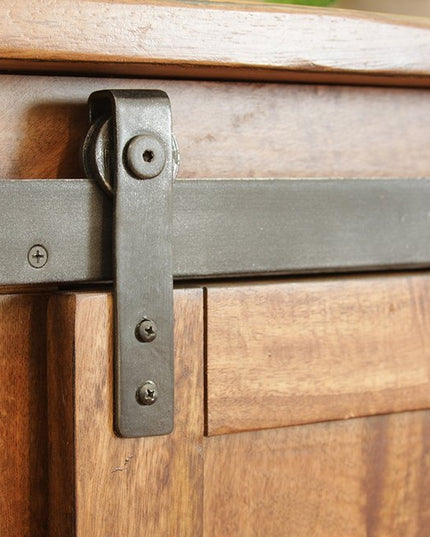 50" Brown Solid Wood Enclosed Storage Distressed TV Stand