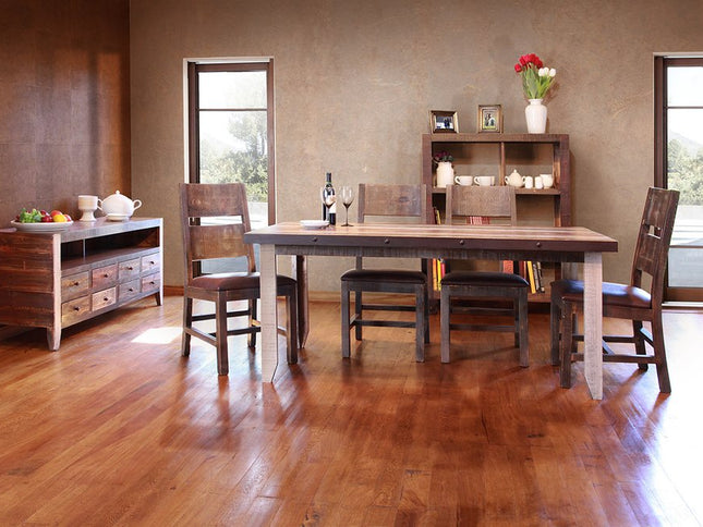 61" Brown Solid Wood Cabinet Enclosed Storage Distressed TV Stand