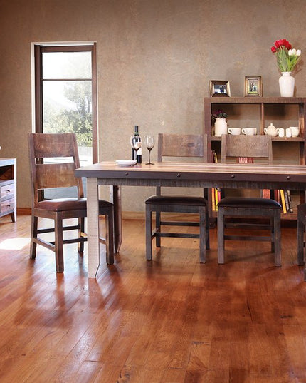 61" Brown Solid Wood Cabinet Enclosed Storage Distressed TV Stand