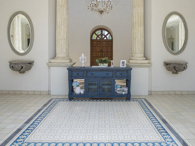 70" Blue Mango Solid Wood Open shelving Distressed TV Stand