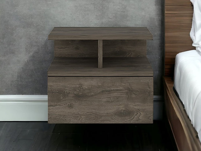 12" Brown Wood One Drawer Nightstand