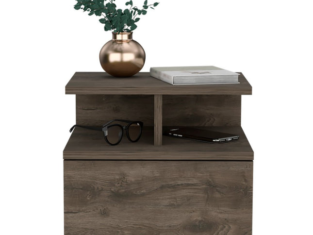 12" Brown Wood One Drawer Nightstand