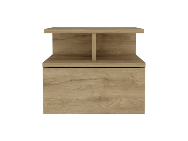 12" Beige Wood One Drawer Nightstand