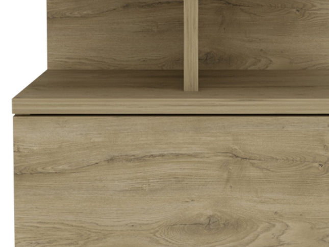 12" Beige Wood One Drawer Nightstand