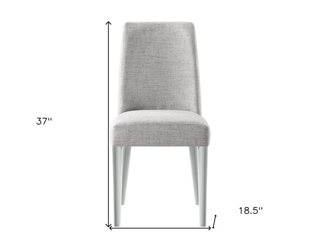 23" Gray Solid Wood And Fabric Upholstered Parsons Chair