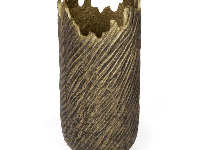 17" Gold Abstract Aluminum Table Vase