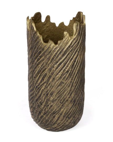 17" Gold Abstract Aluminum Table Vase