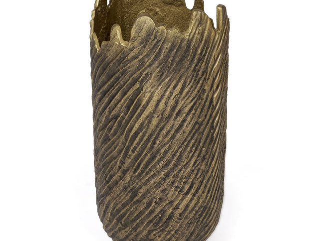 17" Gold Abstract Aluminum Table Vase