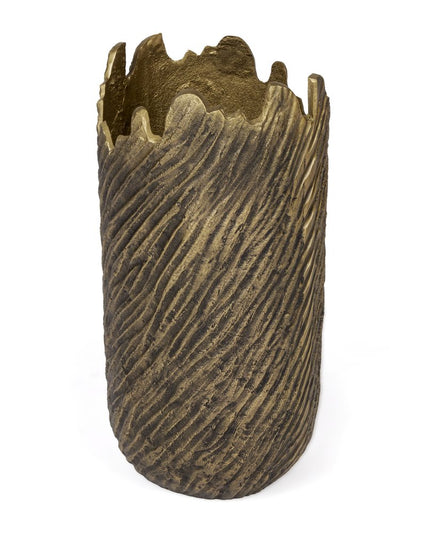 17" Gold Abstract Aluminum Table Vase