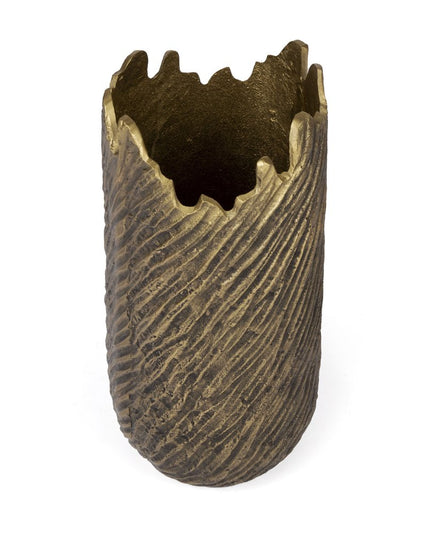 17" Gold Abstract Aluminum Table Vase