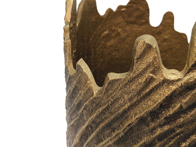 17" Gold Abstract Aluminum Table Vase