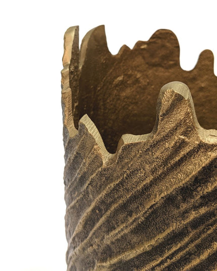 17" Gold Abstract Aluminum Table Vase