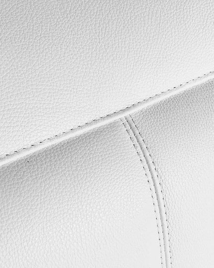 White Italian Leather Power Reclining L Shaped Five Piece Corner Sectional