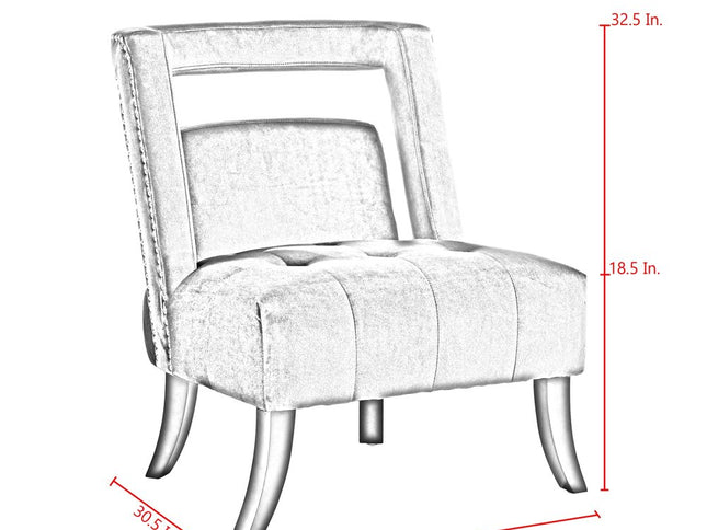 26" Gray and Black Velvet Tufted Side Chair