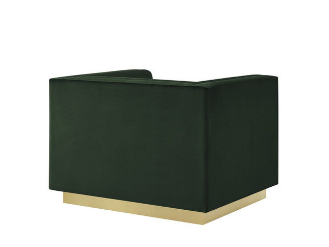 34" Hunter Green Velvet Tufted Club Chair