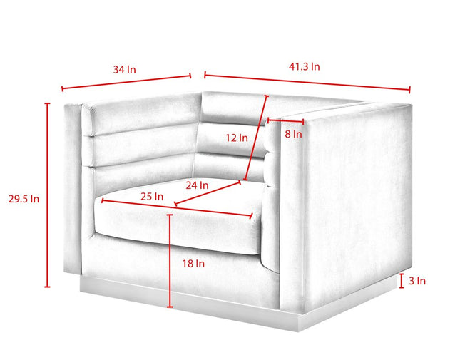 34" Hunter Green Velvet Tufted Club Chair