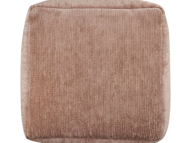 18" Blue Chenille Cube Pouf Ottoman