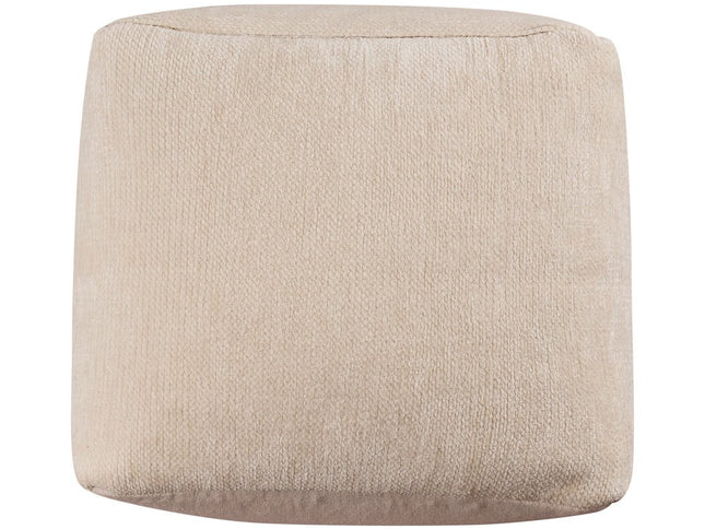 18" Blue Chenille Cube Pouf Ottoman