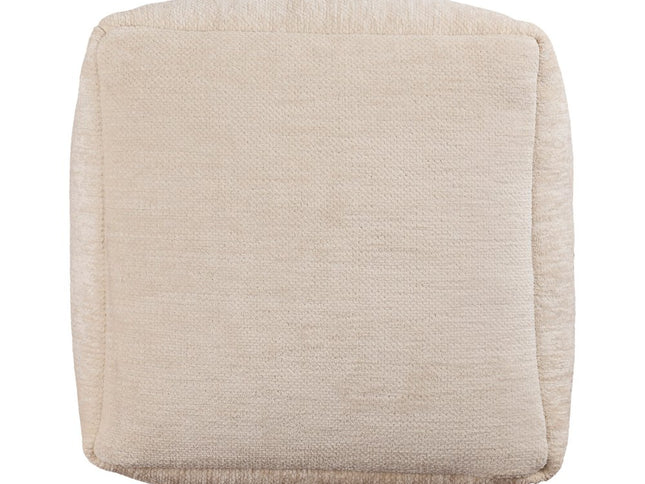 18" Blue Chenille Cube Pouf Ottoman